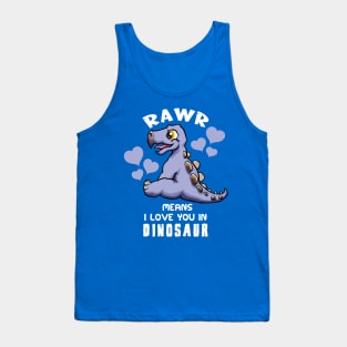 Rawr Means I Love You In Dinosaur Baby Stegosaurus Design Tank Top